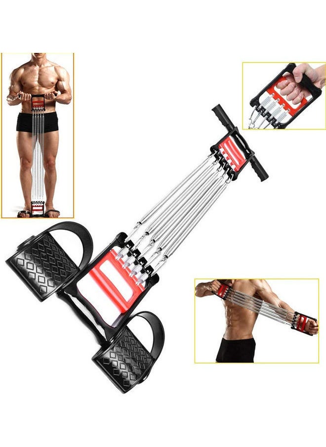 Joerex Chest Expander Arm Strength Multifunctional Exercise Fitness Muscle Training Sports for Home Gym Tummy Trimmer Hand Gripper 3 in 1 Pull-up Bars Spring Exerciser with 5 Metal Spring  - Image 5