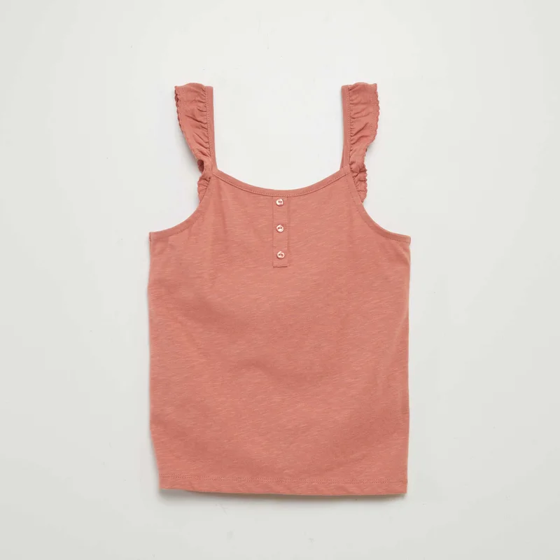 Kiabi Vest Top With Ruffled Straps Pink