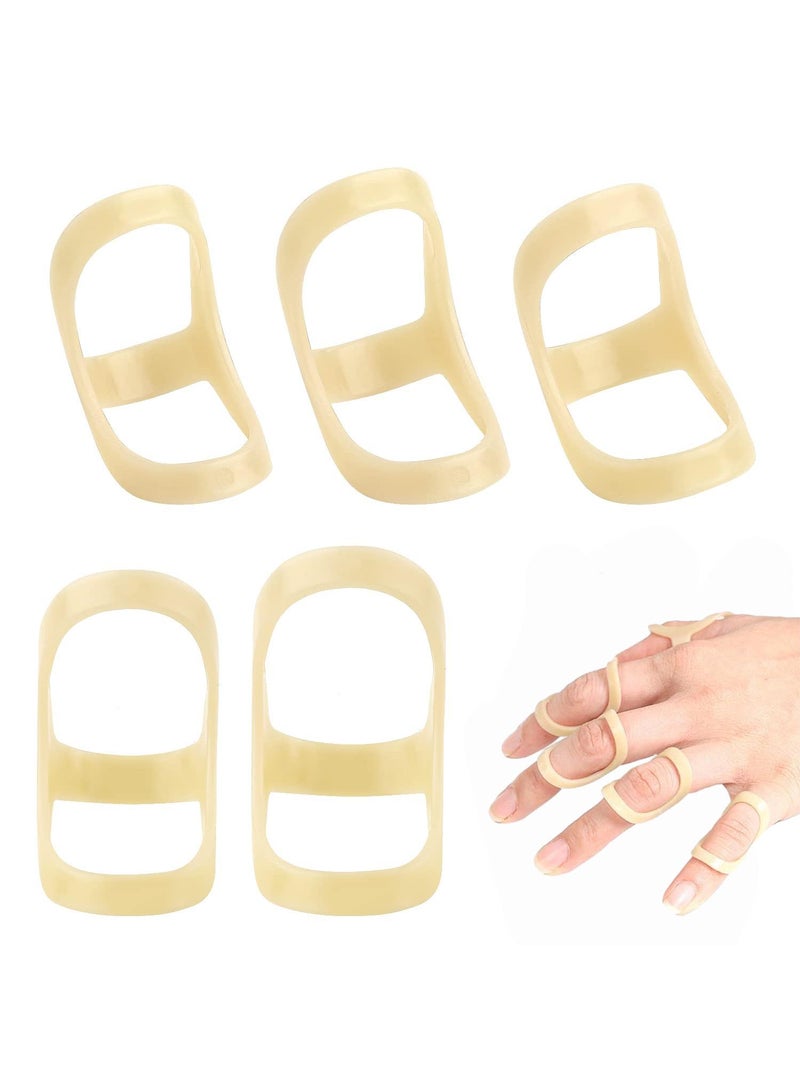 Sweet seven 5pcs Oval Finger Splint Set Finger Support and Straightener Brace for Trigger Finger Thumb, Middle, Pinky, Ring Finger Sizes Experience comfort and stability in 6, 7, 8, 9, and 10 sizes - Image 1