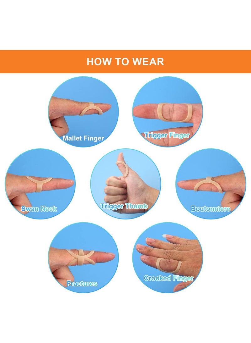 Sweet seven 5pcs Oval Finger Splint Set Finger Support and Straightener Brace for Trigger Finger Thumb, Middle, Pinky, Ring Finger Sizes Experience comfort and stability in 6, 7, 8, 9, and 10 sizes - Image 5