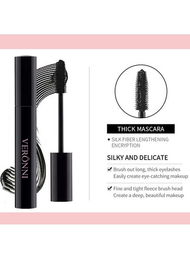 فيروني مسكارا فيروني بني مقاومة للماء، تعمل على تجعيد وتكثيف الرموش وإطالتها، ترفع وتمدد طول الرموش، مقاومة للتكدس، غير قابلة للتلطخ، ماسكارا لتجميل الرموش وتمديدها بألوان #5 - Image 4