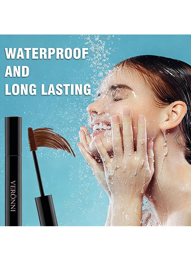 فيروني مسكارا فيروني بني مقاومة للماء، تعمل على تجعيد وتكثيف الرموش وإطالتها، ترفع وتمدد طول الرموش، مقاومة للتكدس، غير قابلة للتلطخ، ماسكارا لتجميل الرموش وتمديدها بألوان #5 - Image 5