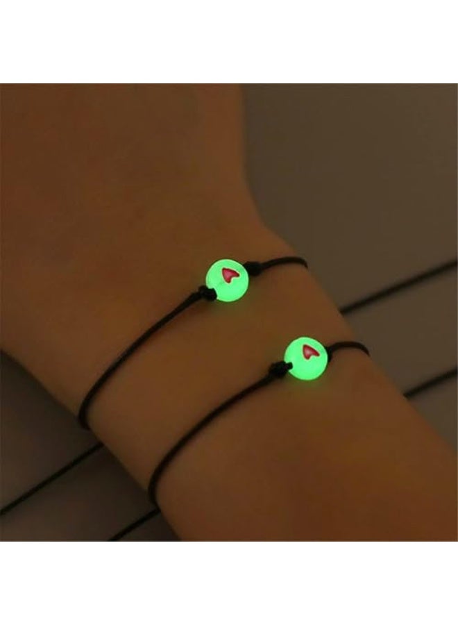 Goolsky 2pcs Luminous Love Handmade Braided Bracelets - Image 4
