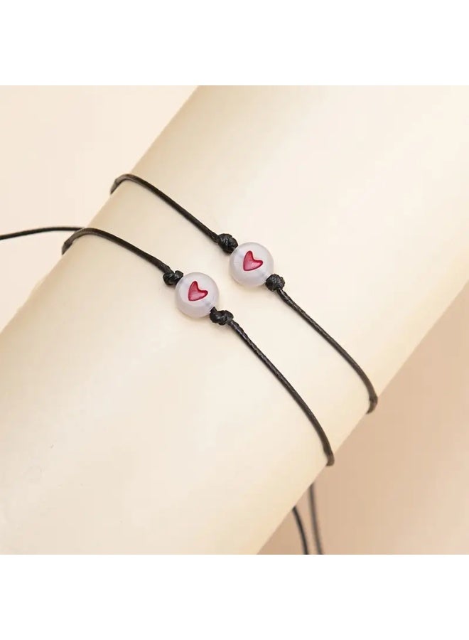 Goolsky 2pcs Luminous Love Handmade Braided Bracelets - Image 5