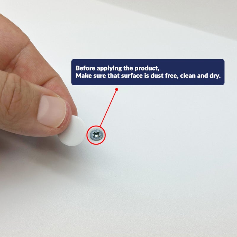 UNMAR White Self-Adhesive Screw Hole Stickers - 24 Pcs. 0.79 Inch / 20 Mm Peel Stick Dust Proof Tape, Water Resistance Pvc Caps For Wood Cabinets, Furniture, Drawer, Wardrobe, Kitchen, Table - Image 3