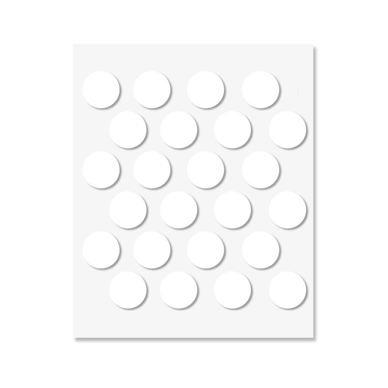 UNMAR White Self-Adhesive Screw Hole Stickers - 24 Pcs. 0.79 Inch / 20 Mm Peel Stick Dust Proof Tape, Water Resistance Pvc Caps For Wood Cabinets, Furniture, Drawer, Wardrobe, Kitchen, Table - Image 1