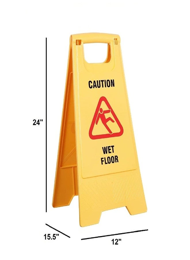 Shivis™Wet Floor Sign Board, (Pack of 2),Safety Signs, Wet Floor Stand, Wet Area Board, Yellow Caution Sign Board, Floor Cleaning Signs, Plastic Sign Board, Housekeeping Signage. - Image 4