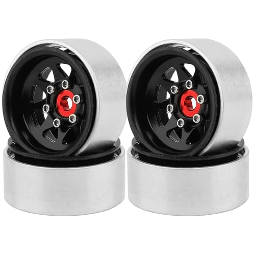 Pothyes 10 Beadlock Wheel 378mm Offset Wheel Rims for 118 124 RC Crawler Car Axial AX24 SCX24 FMS FCX24 TRX4M Upgrades Black - Image 1