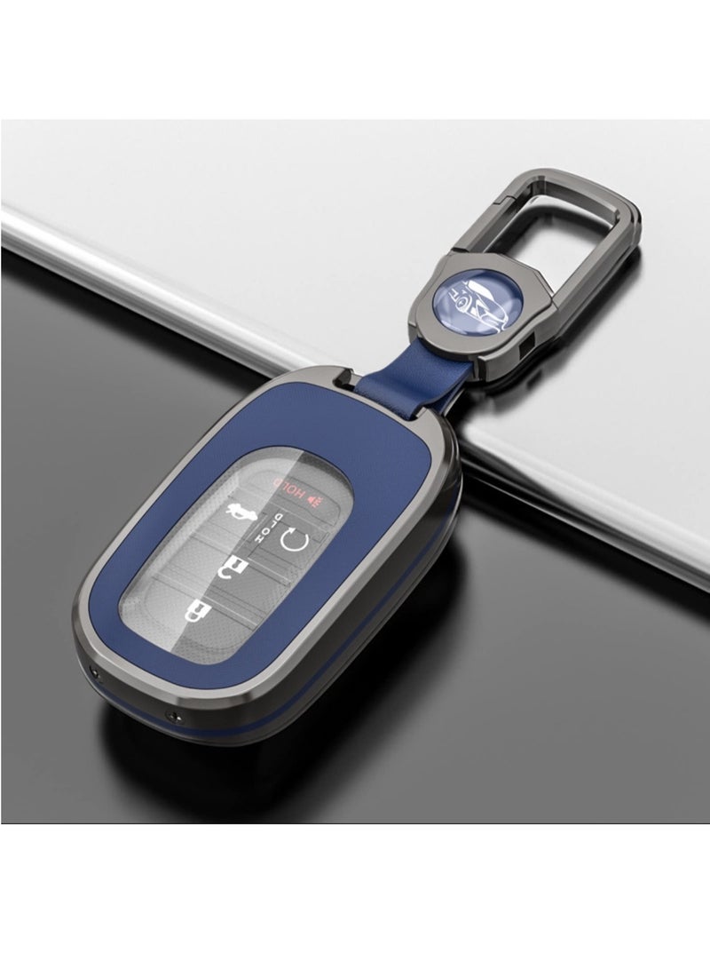 for Honda Key Fob Cover Honda Accessories TPU Zinc Alloy Key Fob Case for 2022 2023 Honda Accord Civic HR V CR V Pilot Sport SI EX EX L Touring Smart Key  Bule - Image 1
