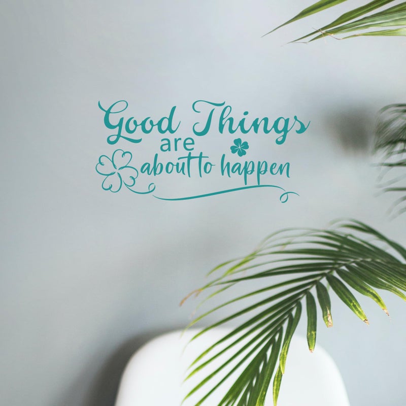 SWORNA Turquoise Inspirational Wall Decals Motivational Quotes Stickers Teal Wall Decor Peel and Stick Wallpaper for Women Girl Bedroom Living Room Bathroom Office Dorm Kitchen Good Things - Image 5