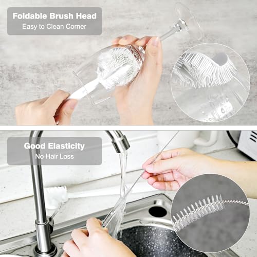 YINCL Straw Cleaner Brush Bottle Brush Kit for Stanley Cup Tumbler - Multifunctional Water Bottle Cleaner and 3-Size Straw Cleaning Brushes for Owala Freesip/Simple Modern/Yeti Tumbler, Cup Lid Gap Cleaners - Image 4