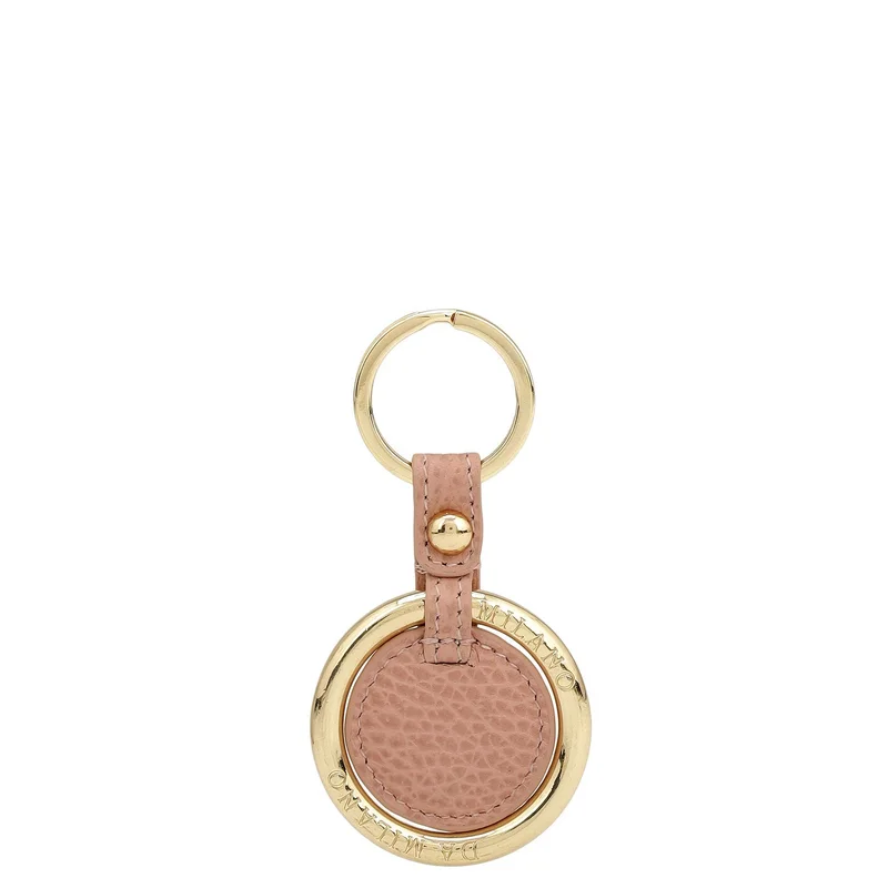 Da Milano Wax Leather Key Chain - Pink