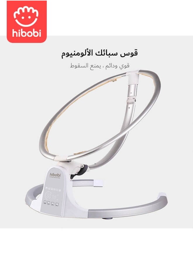 hibobi - Electric Baby Rocking Chair with Remote Control and Bluetooth, Multi-functional Cradle with Music, Mosquito Net and Hanging Toys for Entertainment baby swing electric - Image 1