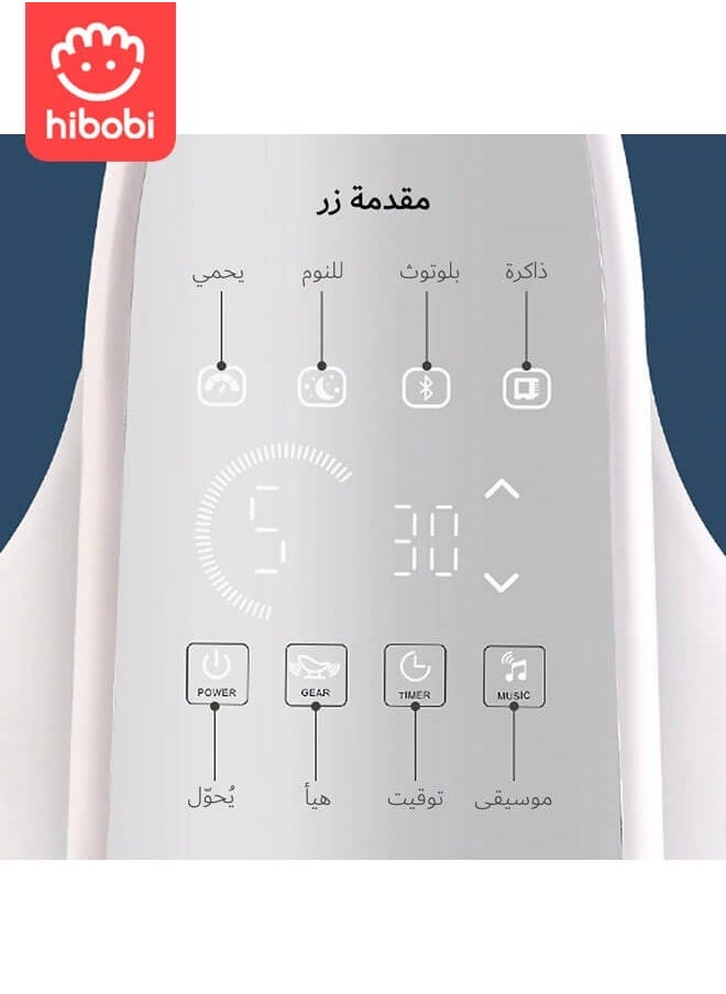 hibobi - Electric Baby Rocking Chair with Remote Control and Bluetooth, Multi-functional Cradle with Music, Mosquito Net and Hanging Toys for Entertainment baby swing electric - Image 1