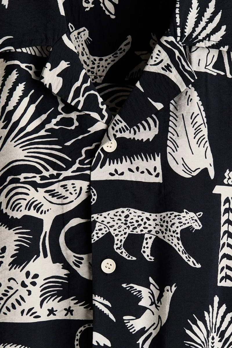 H&M  Relaxed Fit Printed resort shirt for Men | Best Price UAE