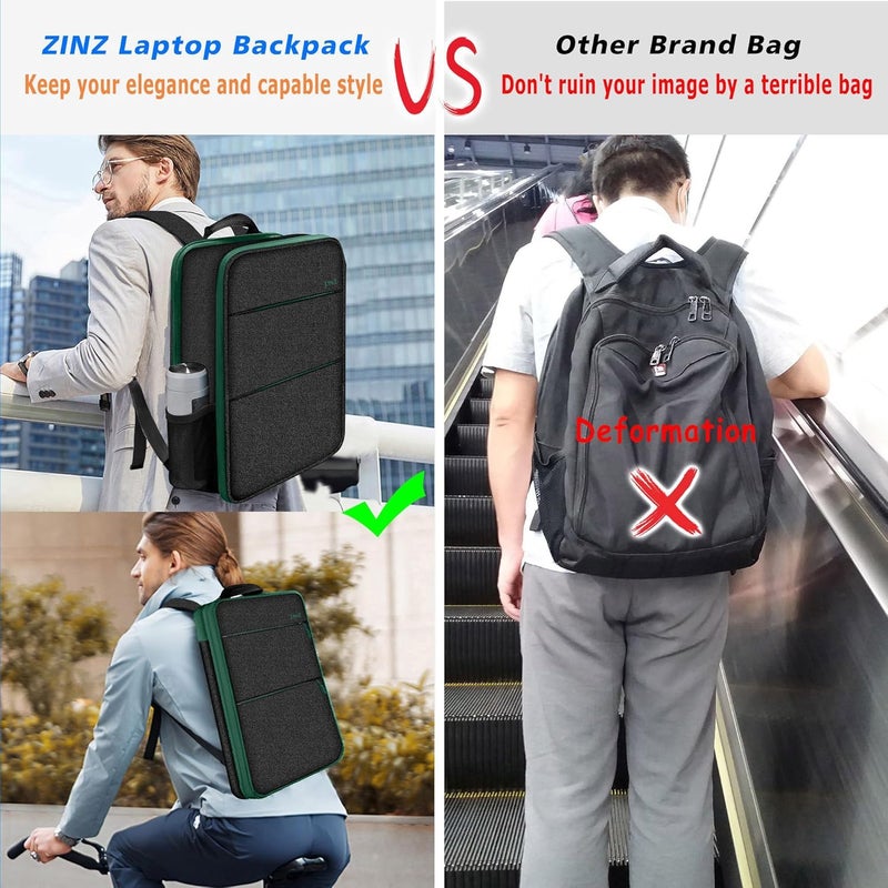 ZINZ Slim & Expandable Laptop Backpack 15 15.6 16 Inch Case, Water Resistant Travel Backpack Compatible with MacBook Pro/Neo 16" 15", Dell XPS 15 16 and Most 15" 15.6" 16" Notebooks - Image 4
