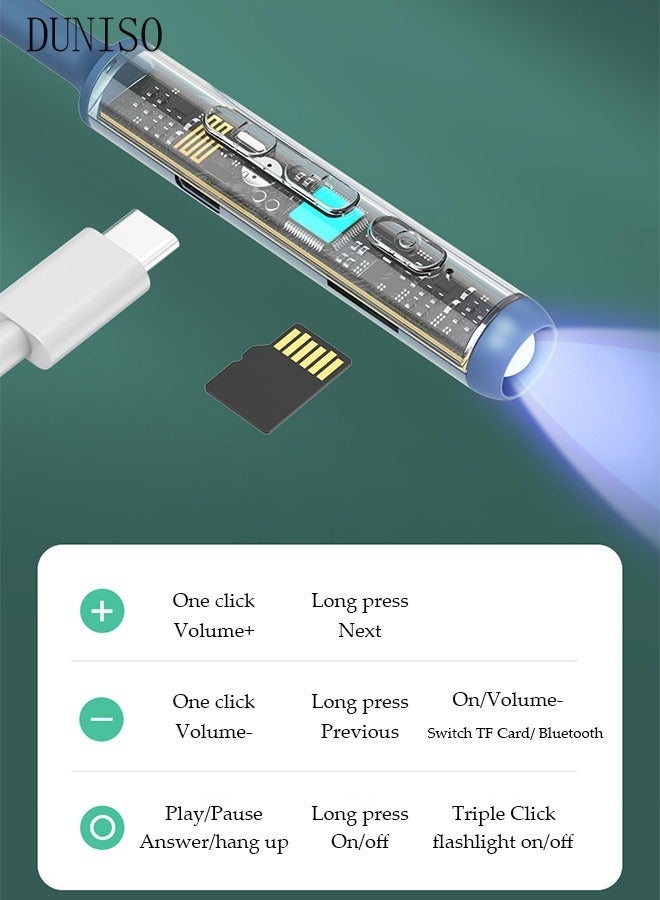 DUNISO Wireless Bluetooth Headphones With Light Foldable Wireless Sport Earphones with Mic for Gym Running Driving Noise-canceling Headset with TF Card Slot - Image 4