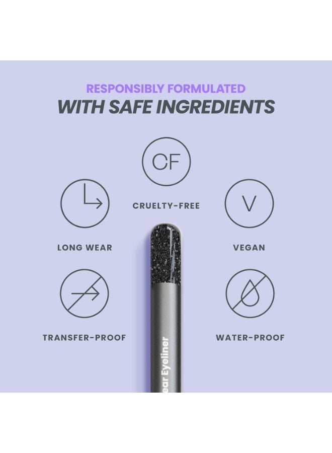 Wonderskin Wonderskin 1440 Longwear Black Glitter Waterproof Eyeliner Pencil - Sharpenable Eyeliner Pencil & Smudge Proof Eye Liner Pencils (Black Truffle) - Image 3