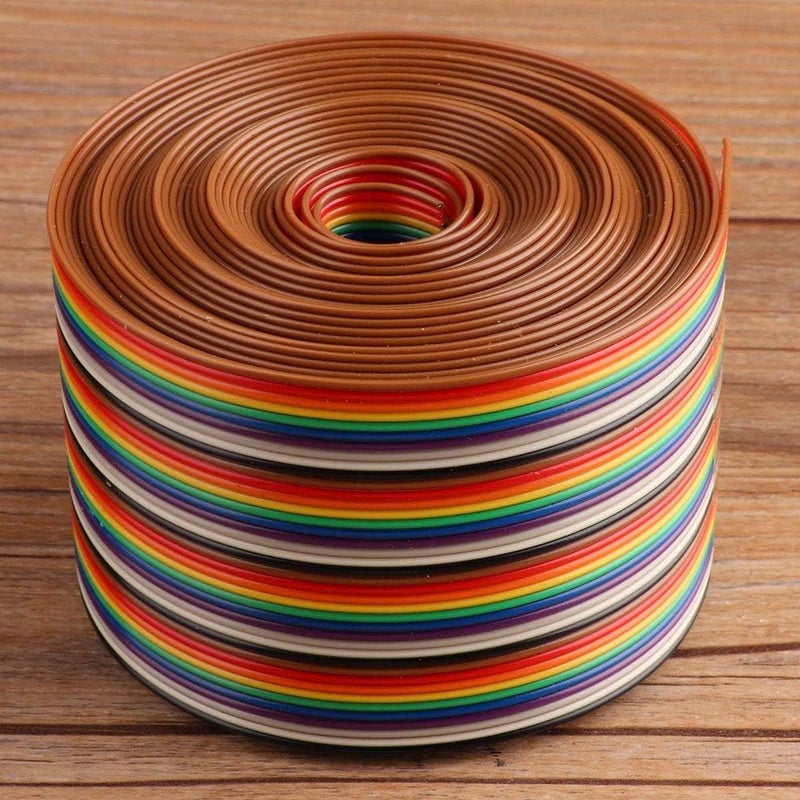 1.27mm Spacing Pitch Cable 40P Flat Rainbow Ribbon Cable Wire Durable Flexible for Electronic Electrical Equipment Internal Wiring 5.08cm Width 1 2 3 4 5 Meters Optional (3 Meters Long) - Image 3