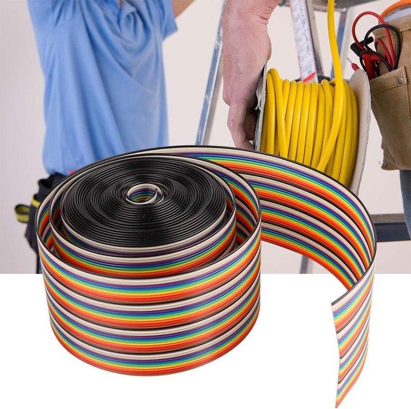 1.27mm Spacing Pitch Cable 40P Flat Rainbow Ribbon Cable Wire Durable Flexible for Electronic Electrical Equipment Internal Wiring 5.08cm Width 1 2 3 4 5 Meters Optional (3 Meters Long) - Image 5