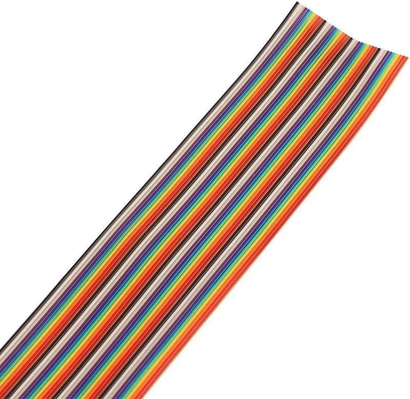 1.27mm Spacing Pitch Cable 40P Flat Rainbow Ribbon Cable Wire Durable Flexible for Electronic Electrical Equipment Internal Wiring 5.08cm Width 1 2 3 4 5 Meters Optional (3 Meters Long) - Image 2