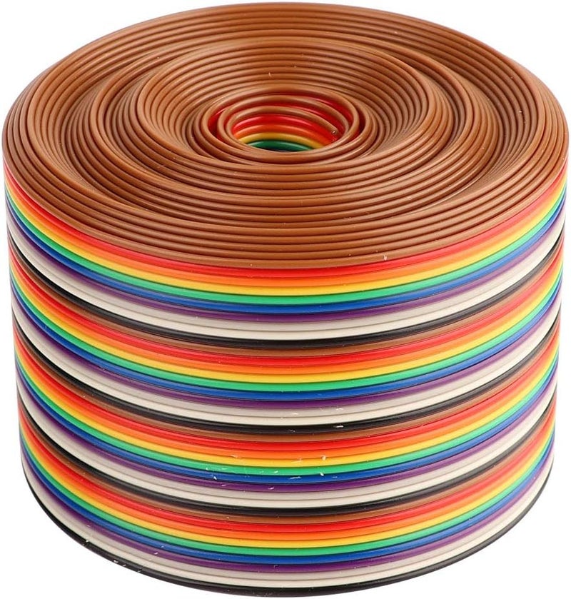 1.27mm Spacing Pitch Cable 40P Flat Rainbow Ribbon Cable Wire Durable Flexible for Electronic Electrical Equipment Internal Wiring 5.08cm Width 1 2 3 4 5 Meters Optional (3 Meters Long) - Image 1