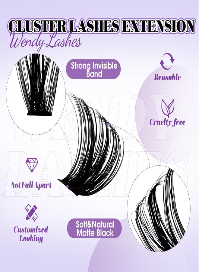 WENDY LASHES DIY Lash Clusters with Spikes Bottom Eyelash Clusters Spike Manga Individual Lashes Clusters Natural Look Eyelash Clusters Bottom Lashes Wispy Cluster Eyelash Extensions(80+100,12-18mm,0.07D) - Image 5
