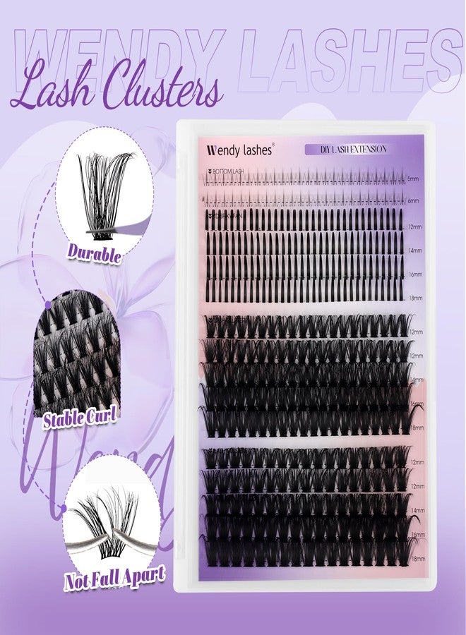 WENDY LASHES DIY Lash Clusters with Spikes Bottom Eyelash Clusters Spike Manga Individual Lashes Clusters Natural Look Eyelash Clusters Bottom Lashes Wispy Cluster Eyelash Extensions(80+100,12-18mm,0.07D) - Image 2