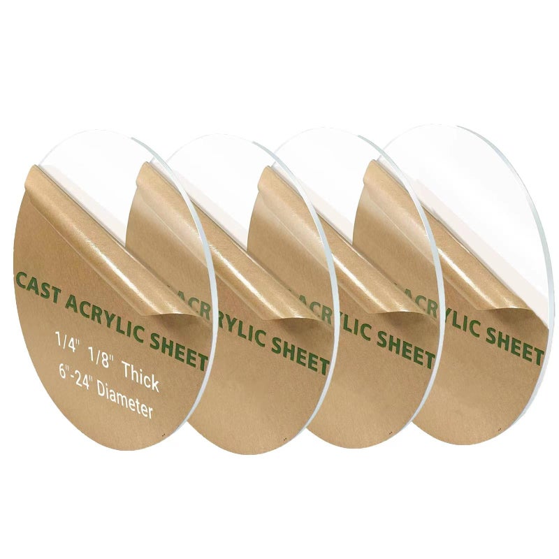 iteshuai 4 Pieces 1/8" Round Plexiglass Sheet, 6 Inch Diameter Clear Acrylic Circle, Cake Disk Acrylic Sheet, Plexiglass Table Top, Round Acrylic Backdrop - Image 1