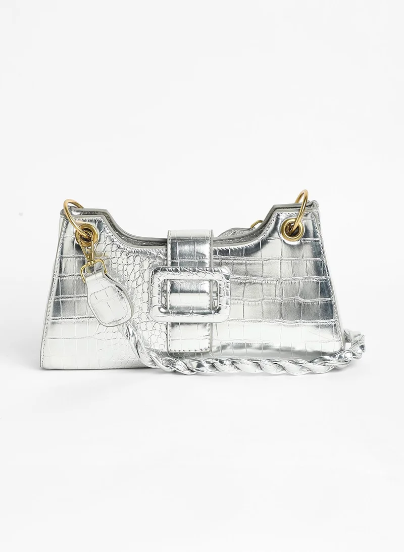 Haute Sauce The Croc Buckle Shoulder Bag