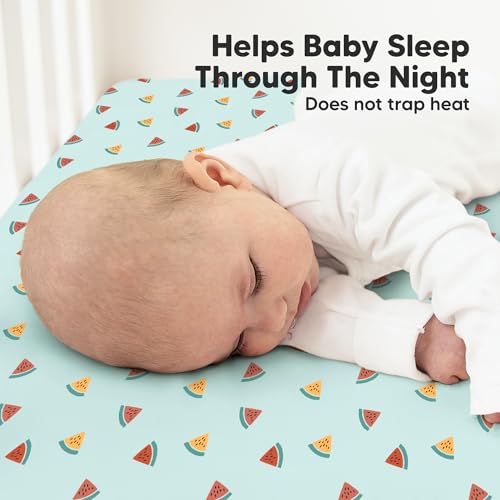 KeaBabies 2-Pack Organic Crib Sheets for Boys, Girls - 52x28 Fitted Crib Mattress Sheet Neutral, Breathable Jersey Cotton Cover for Baby Bed, Toddler Mattress, Soft & Cute Prints (Beach Day) - Image 5
