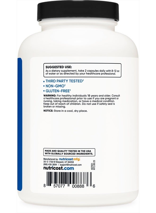 Nutricost Beta-Hydroxy Methyl Butyrate 1000mg - 240 Capsules, 500mg Per Capsule, 120 Servings - Gluten Free and Non-GMO - Image 2