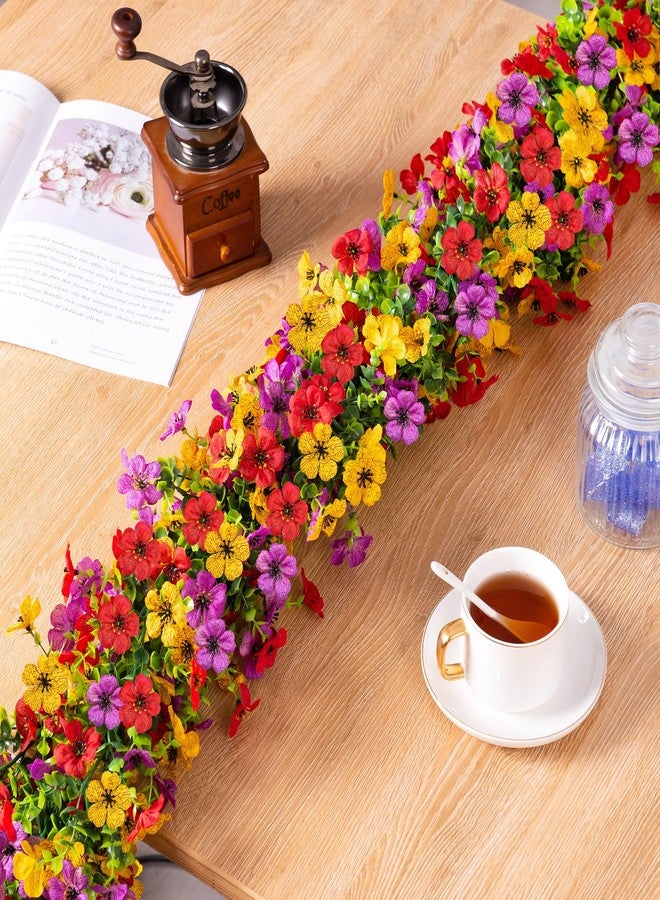 Ammyoo Artificial Flowers Garland Ivy, 4 Pack 5.9 FT Decorations UV Resistant Fake Daisy Vine Silk Hanging Flower for Home Garden Wedding Decor Photo Booth Backdrop(Red Purple Yellow) - Image 5