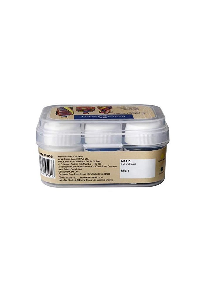 FABER-CASTELL مجموعة ألوان القماش من فابر-كاستل 6 قطع - طلاء أكريليك للقماش، الخشب، وأكثر - Image 3
