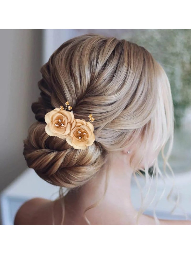 Excefore Flower Hair Bun Maker, 2 PcsElegant Lazy Hair Curler, Crystal Hair Bun Maker, Hairstyle Twist Bun Maker, Elegant Hair Accessories for Girl Friend Thick Thin Long Hair - Image 3