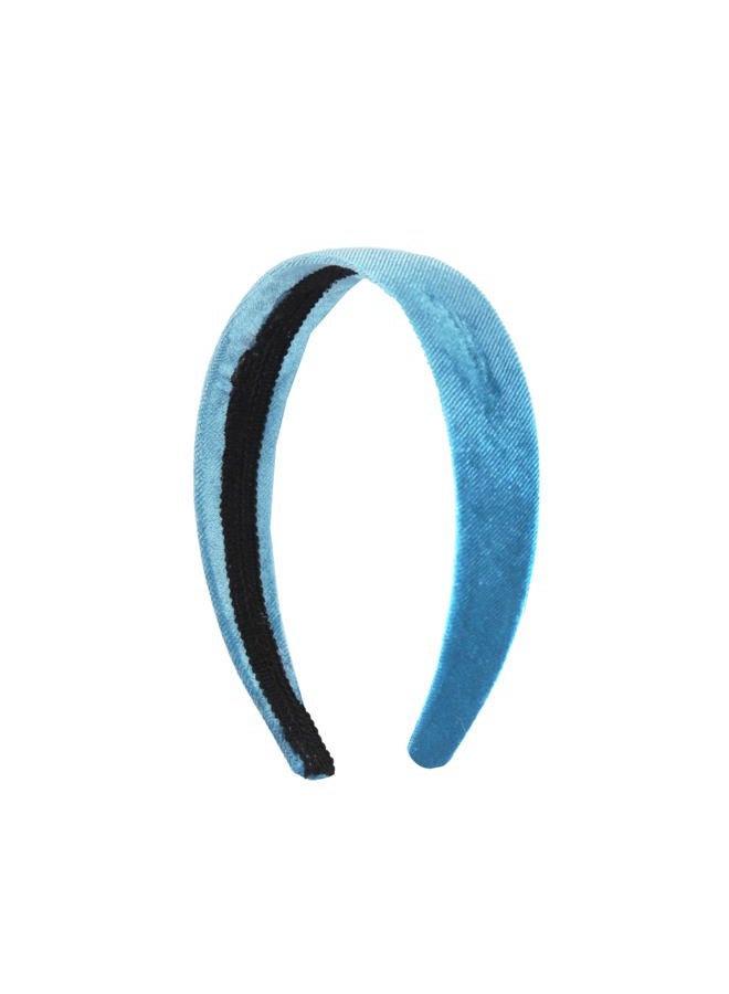 Motique Accessories 1 inch Velvet Blue Headband for Women and Girls - Sapphire - Image 1