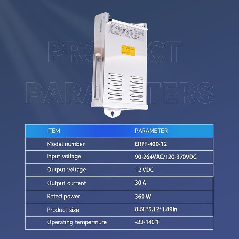 ERPF 400 12 360W AC DC Power Supply 12V 30A Active PFC 90 264VAC for LED Strip Lighting Sign Boards - Image 4