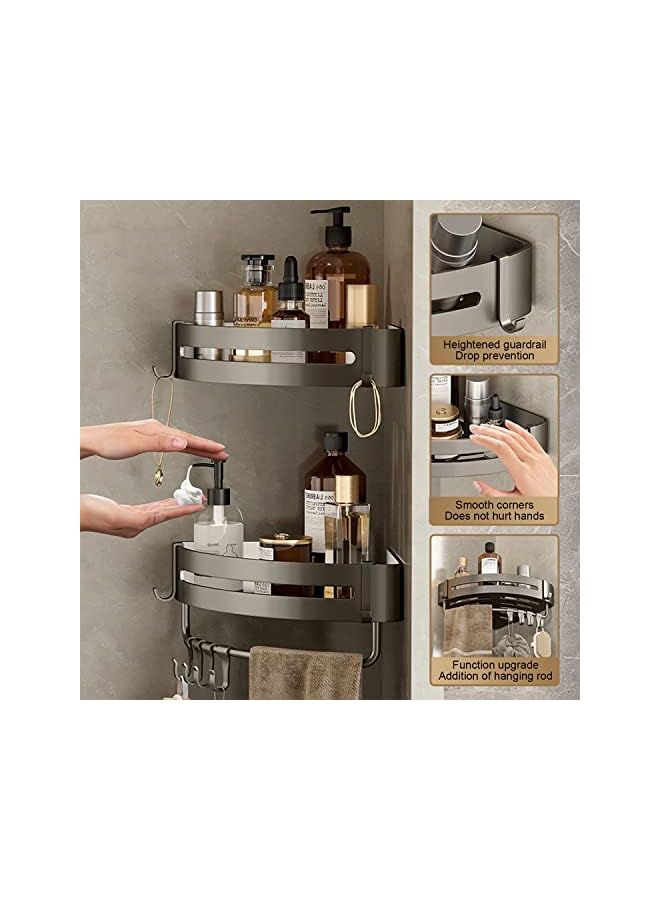 Raxoom Bathroom Storage Organizer, Anti-Rust Bathroom Storage Basket with Hooks, No Drilling Wall Mounted Shower Storage Rack Organizer for Bathroom, Kitchen and Toilet (Style 6) - Image 5