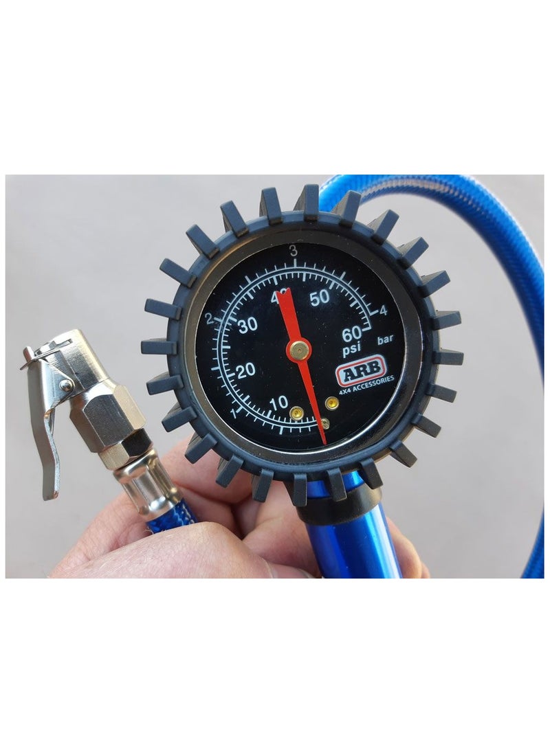 ARB - Tire Pressure Monitor | Inflator and Deflator with Analog Gauge | Flexible Hose | Blue | Accurate Tire Pressure Gauge for Cars, Trucks, and Motorcycles - Image 1