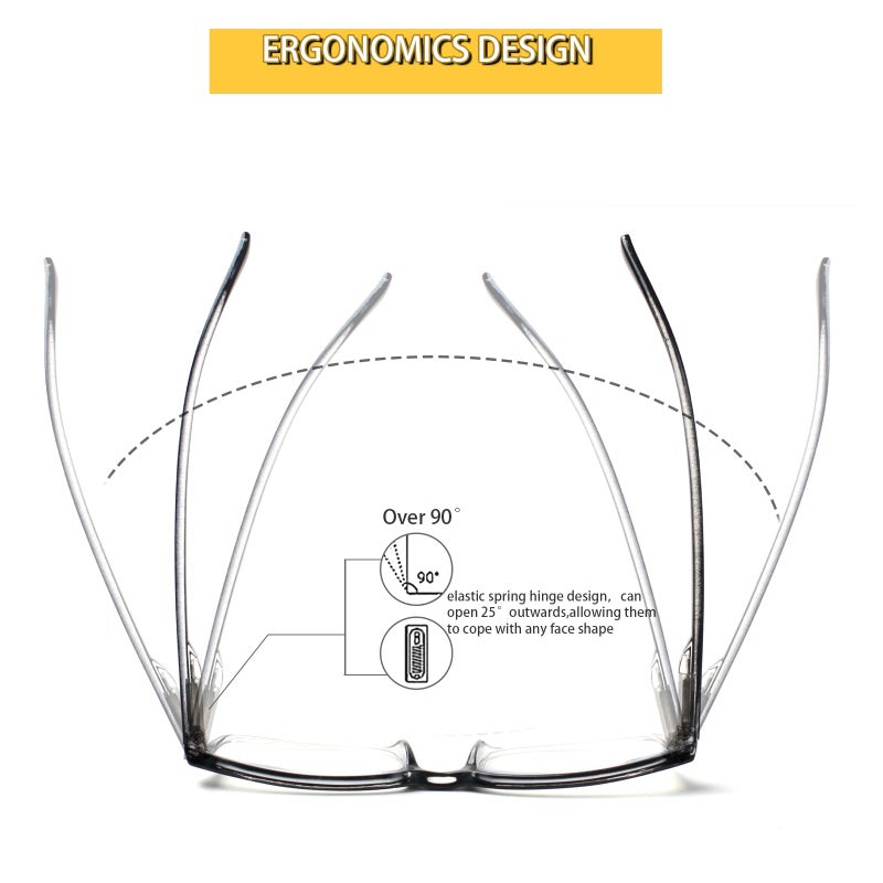 Kerecsen 4 Pack Reading Glasses for Women/Men Spring Hinges Readers Glasses Lightweight Eyeglasses (2 Black 2 Tortoise  2.00) - Image 3