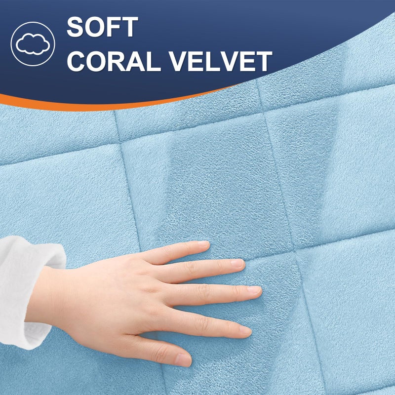 OLANLY Memory Foam Bath Mat 30x20  Ultra Soft and Absorbent Bathroom Mat  Machine Washable Bathroom Rugs  Comfortable  Thick Bath Rugs Carpet for Bathroom Floor  Tub and Shower  Sky Blue - Image 4