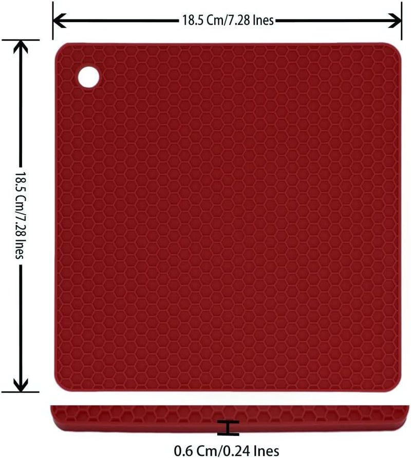 Smithcraft Silicone Trivets for Hot Dishes Pots and Pans Hot Pads for Kitchen Merlot Red Silicone Pot Holders Mats for Kitchen Quartz Counter Heat Resistant Mat Flexible Table Trivet Mat Set 4 - Image 2