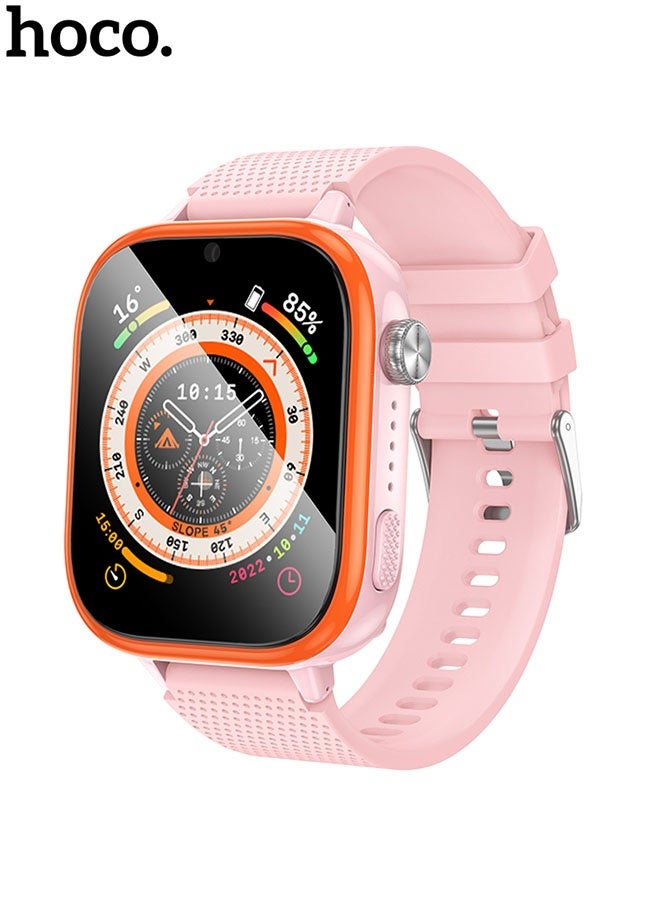 هوكو. ساعة أطفال - ساعة ذكية من هوكو Y101 للأطفال - وردي (تدعم شبكة 4G - GPS) - Image 1