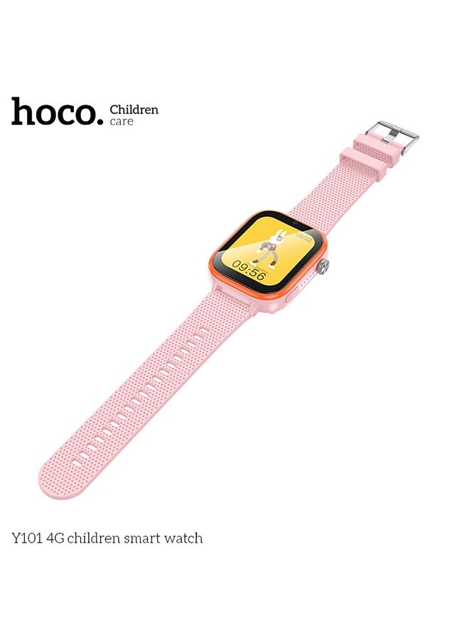 هوكو. ساعة أطفال - ساعة ذكية من هوكو Y101 للأطفال - وردي (تدعم شبكة 4G - GPS) - Image 3