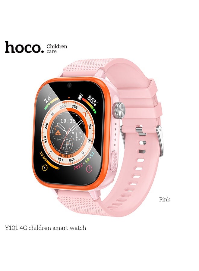 هوكو. ساعة أطفال - ساعة ذكية من هوكو Y101 للأطفال - وردي (تدعم شبكة 4G - GPS) - Image 2