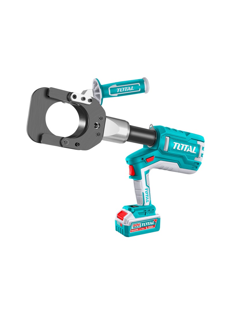 TOTAL 20V Cordless Hydraulic Cable Cutter (60KN Force) - Professional Power Tool for Cables up to 85mm Diameter - LED Usage Display with 2x 5.0Ah High-Capacity Batteries & Fast Charger - TRCLI2005 - Image 3