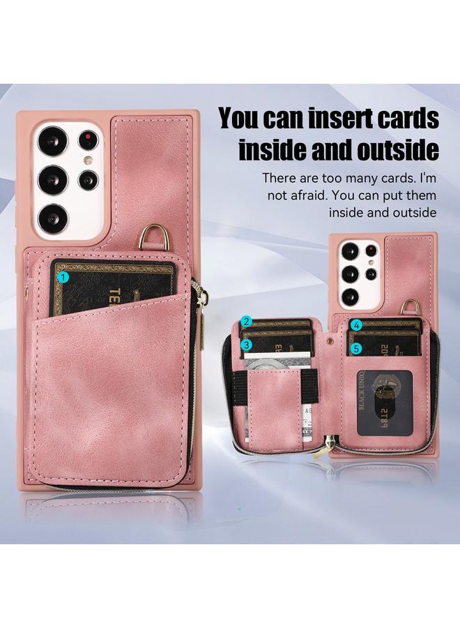 erorex Case For Samsung Galaxy S22 Ultra 5G Zipper Card Bag Back Cover Phone Case - Image 5