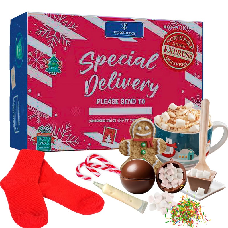 Hot Chocolate Gift Sets - Hot Chocolate Kit Gifts For Kids, Marshmallows, Mug, Socks, Sprinkles,Hot Cocoa Mix Kids Gifts - Image 1