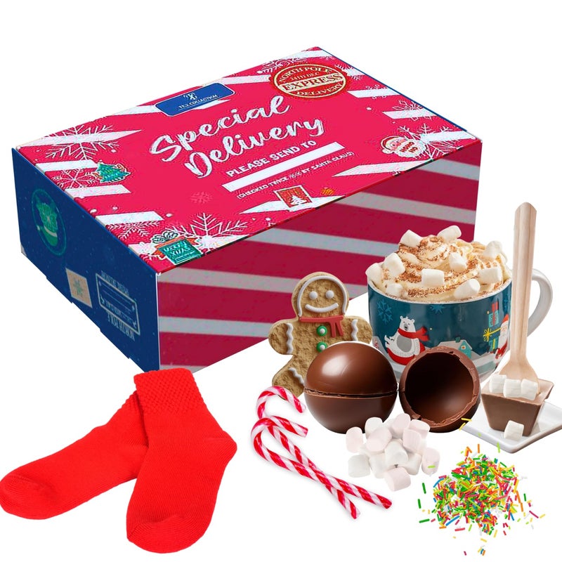 Hot Chocolate Gift Sets - Hot Chocolate Kit Gifts For Kids, Marshmallows, Mug, Socks, Sprinkles,Hot Cocoa Mix Kids Gifts - Image 2