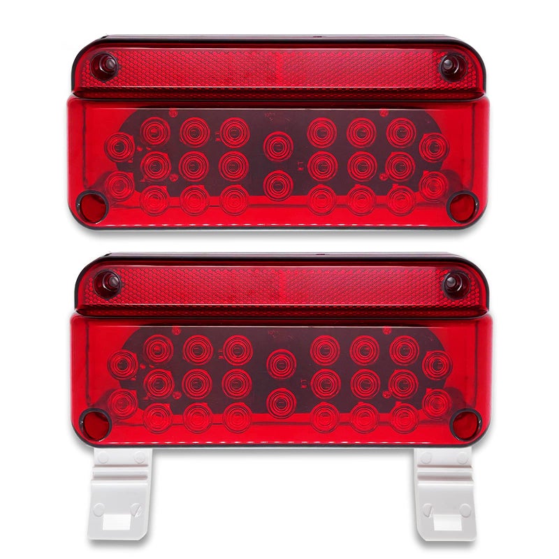 VINAUO Trailer Light Kit 2-Pack, LED RV Camper Tail Lights â€” IP67 Waterproof 12V, 4-in-1 Stop Brake Turn Signal with License Plate Light, Surface Mount, Left & Right for Trailer Truck RV Camper Snowmobile - Image 1